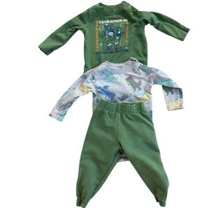 Garanimals Green Baby Boy 3 Piece Outfit Set for 12 Month old